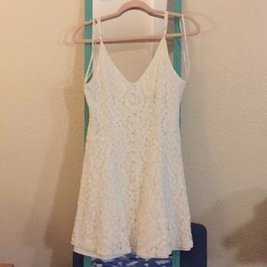 Lulu’s Easy Love White Lace Skater Dress